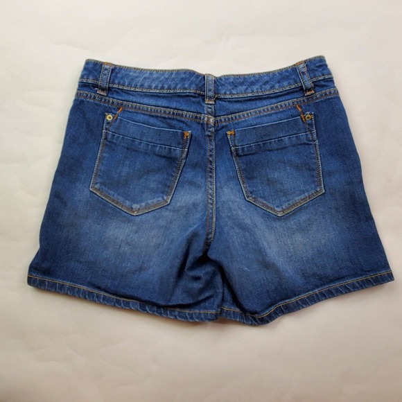 CC - Mossimo Denim Jean Summer Shorts Women 4 Blue Medium Wash Mid Rise Stretch - Picture 2 of 5